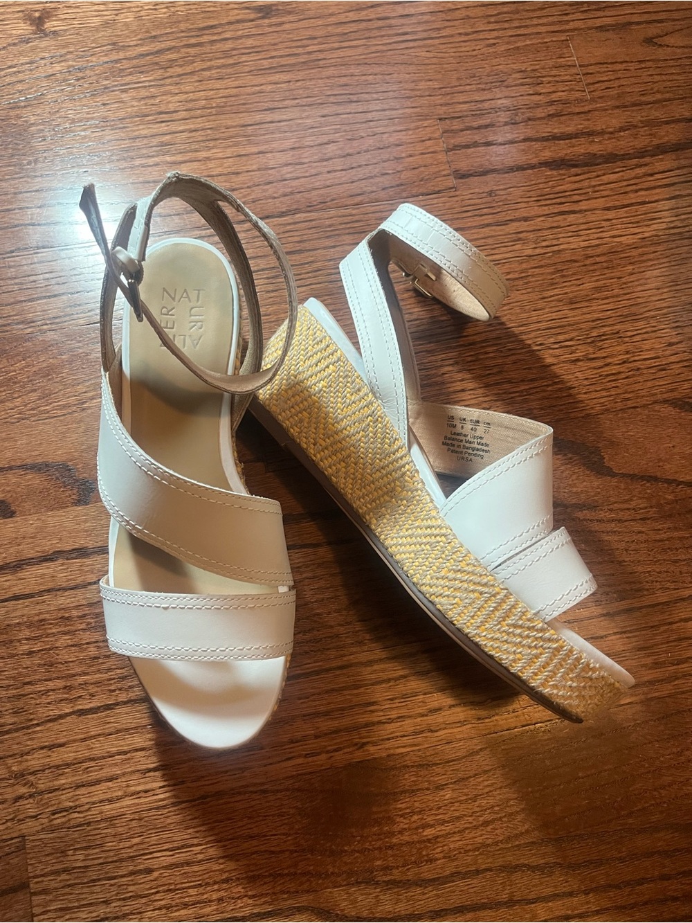 Naturalizer Leather Espadrille Wedge Sandals White Size 10M - Picture 10 of 10